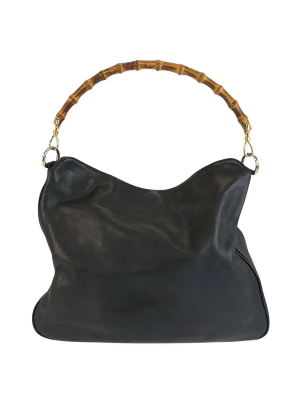 Gucci Bamboo Black Leather 001 5 Shoulder Bag - Picture 2 of 9